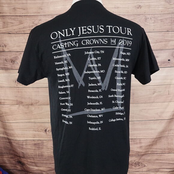 CASTING CROWNS ONLY JESUS TOUR 2019 CHRISTIAN ROCK T-SHIRT SIZE M - Picture 3 of 5